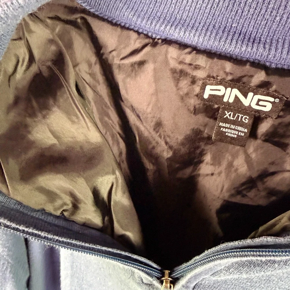 PING‎ Mens Golf Sweater 1/4 Zip Size XL Blue Preppy Money Performance